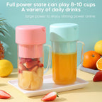 Portable Mini Juicer Blender – USB Rechargeable Smoothie Maker with 6 Stainless Steel Blades & Built-In Straw