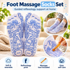 Reflexology Foot Massage Socks Set with Massage Tool | Printed Pressure Point Guide Socks for At-Home Foot Care
