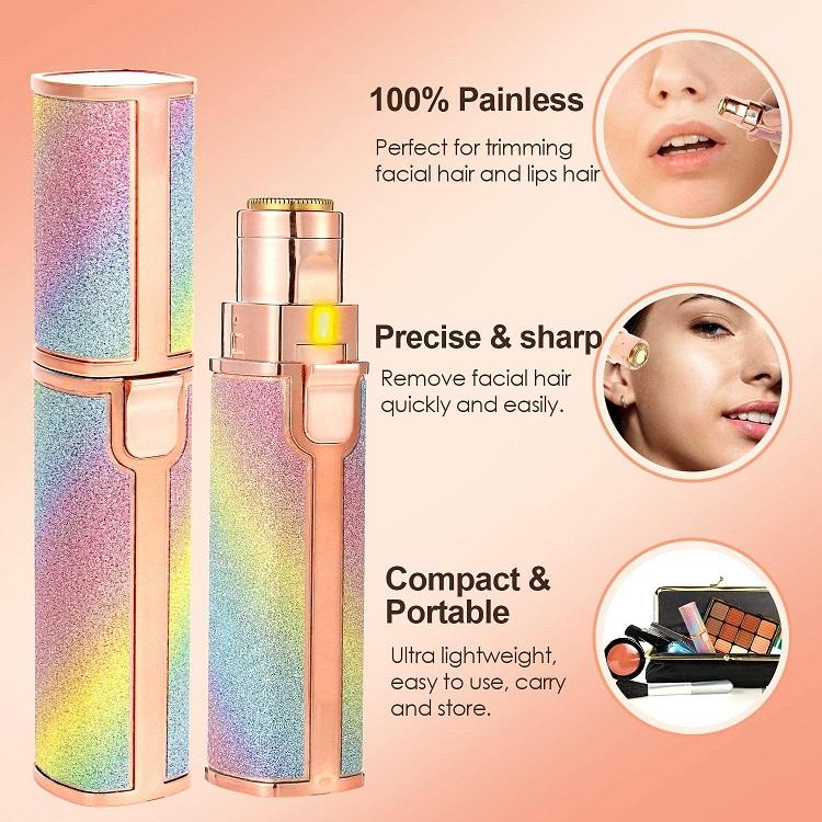 2-in-1 Rechargeable Facial Hair Remover & Eyebrow Trimmer – Painless & Portable