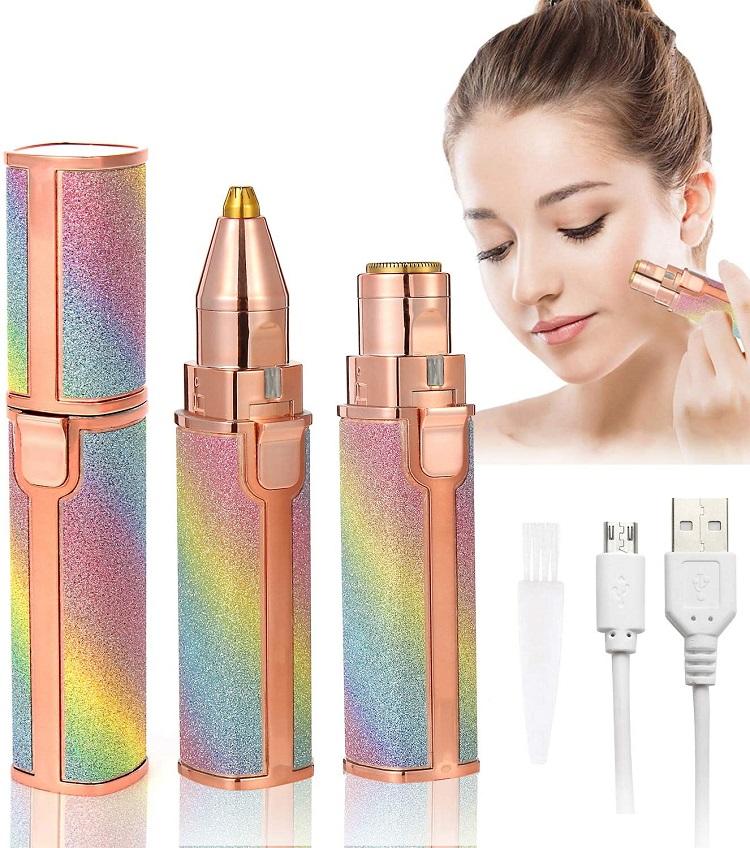 2-in-1 Rechargeable Facial Hair Remover & Eyebrow Trimmer – Painless & Portable