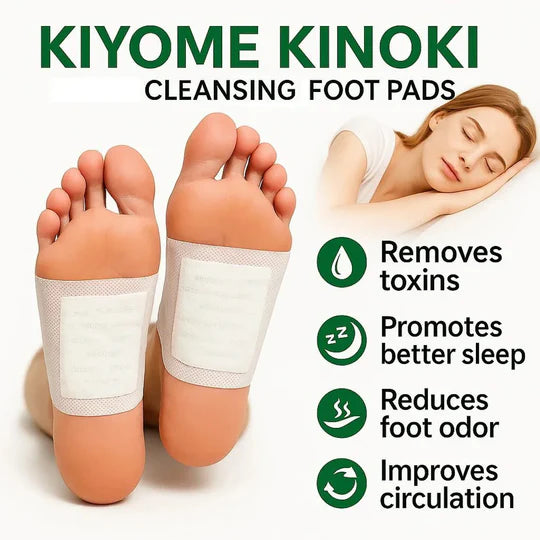 Kiyome Kinoki Cleansing Foot Pads – Natural Detox Foot Patches for Relaxation & Better Sleep 10 Peds in 1 Box