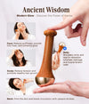 Kansa Face Massager Wand – Traditional Bronze Alloy Facial Massage Tool with Wooden Handle for Face, Neck & Body Relaxation